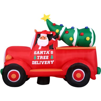 Christmas Time 6-Ft. Pre-Lit Inflatable Christmas Pickup Truck Outdoor Christmas Decoration