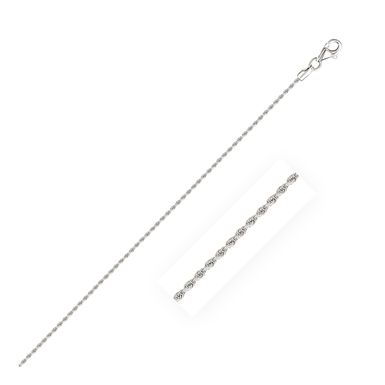 14k White Gold Solid Diamond Cut Rope Bracelet 1.5mm (7 Inch)