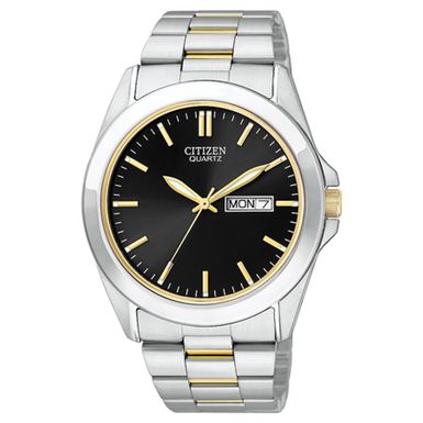 Citizen  - Mens Two Tone Stainless Steel Watch with Black Dial