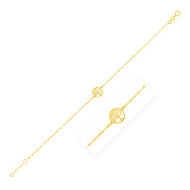 14K Yellow Gold Tree of Life Bracelet (7 Inch)