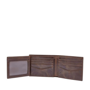 Derrick Flip ID Bifold Wallet Dark Brown