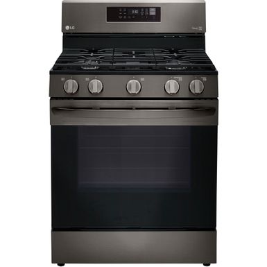 LG 5.8-Cu. Ft. Gas Convection Smart Range with AirFry, Black Stainless Steel