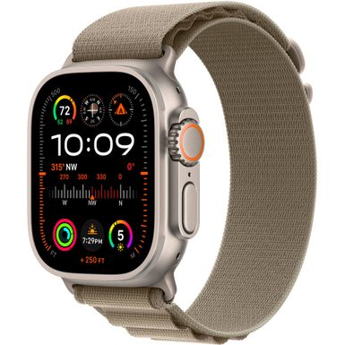 Apple Watch Ultra 2 GPS + Cellular, 49mm Titanium Case with Olive Alpine Loop - Small