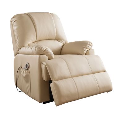 ACME Ixora Recliner w/Power Lift & Massage, Beige Synthetic Leather