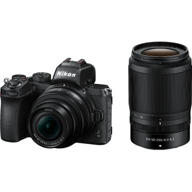 Nikon - Z50 Mirrorless Camera Two Lens Kit with NIKKOR Z DX 16-50mm f/3.5-6.3 VR and NIKKOR Z DX 50-250mm f/4.5-6.3 VR Lenses - Black