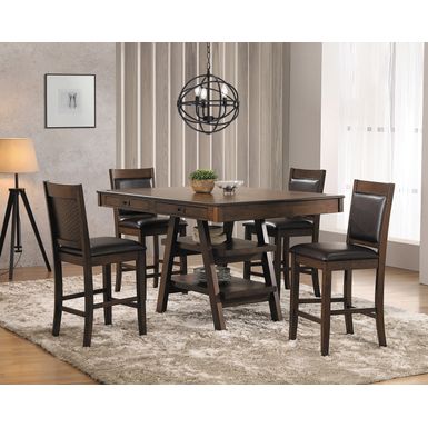 Dewey 5-piece Rectangular Dining Set Brown and Walnut