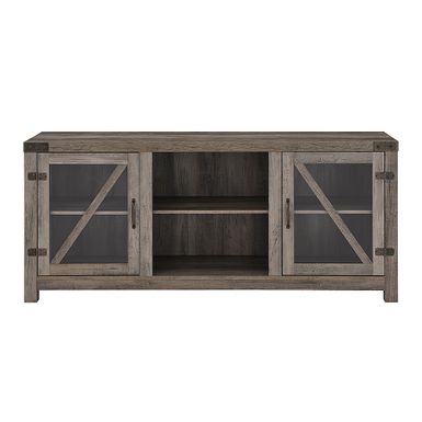 Walker Edison - Modern Farmhouse TV Stand for TVs up to 65 - Grey Wash