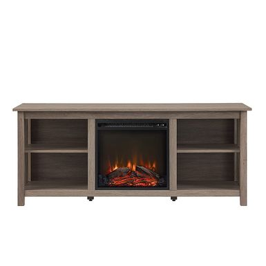 Walker Edison - Mission-Style Fireplace TV Stand for Most TVs up to 65 - Driftwood