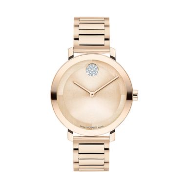 Movado  - Ladies' Bold Evolution 2.0 Rose Gold-Tone SS Watch w/ Crystal Dot RG Dial