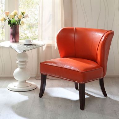 Orange Hilton Armless Accent Chair