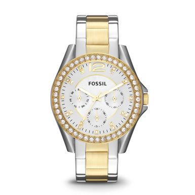 Fossil - Ladies Riley Stainless Steel Watch Two Tone