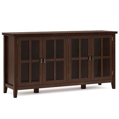 Simpli Home - Artisan Wide 4 Door Storage Cabinet - Russet Brown