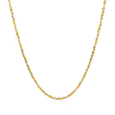 14k White and Yellow Gold Two Tone Sparkle Chain 1.5mm (16 Inch)