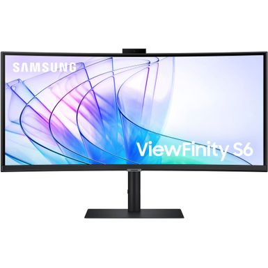 Samsung - ViewFinity S65VC 34" Ultra-WQHD 100Hz AMD FreeSync HDR10 Curved Monitor with Built -in Speakers and Built-in Camera - Black