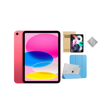 Apple 10th Gen 10.9-Inch iPad (Latest Model) with Wi-Fi - 256GB - Pink With Blue Case Bundle