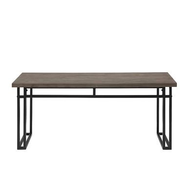 Walker Edison - Modern and Metal Wood Dining Bench - Grey Hickory