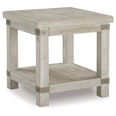 White Wash Gray Carynhurst Rectangular End Table