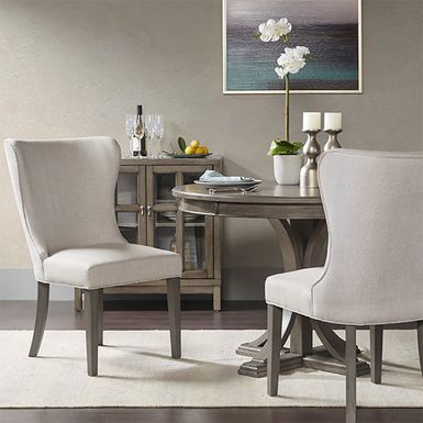 Atlas Cream/Grey Upholstered Dining Chair