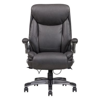 Sealy® Ryder Bonded Leather Executive Office Chair in Gray with Padded Flip Arms