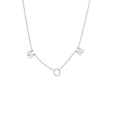 Diamond Pave Mom Necklace 14K 14K White Gold