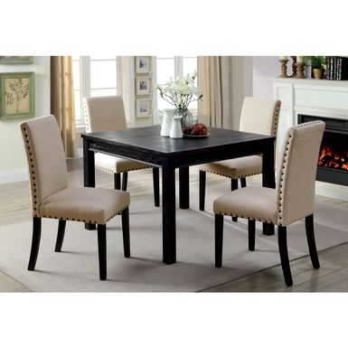 Transitional Wood 5-Piece Counter Height Dining Set in Black