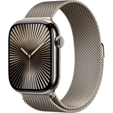 Apple Watch Series 10 (GPS+Cellular) 46mm Titanium Case with Natural Milanese Loop - S/M - Natural - (2024)