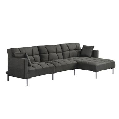 ACME Duzzy Sectional Sofa, Dark Gray Fabric