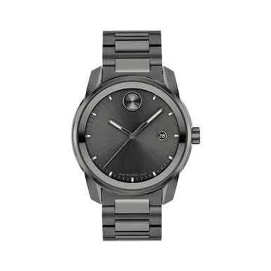 Movado - Mens BOLD Verso Gunmetal Ion-Plated Stainless Steel Watch Gunmetal Dial