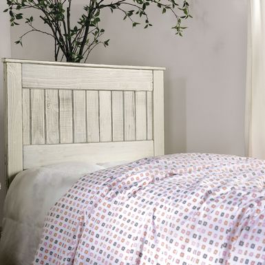 Rustic Twin Headboard in White