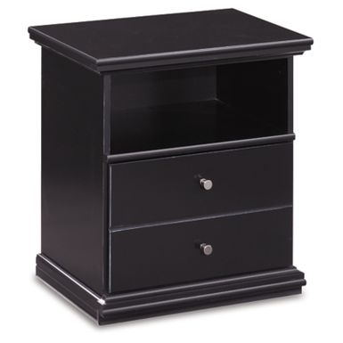 Black Maribel One Drawer Night Stand