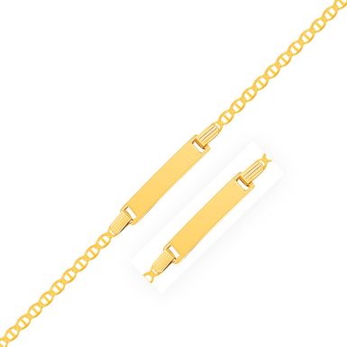 14k Yellow Gold Mariner Style Link Children's ID Bracelet (6 Inch)