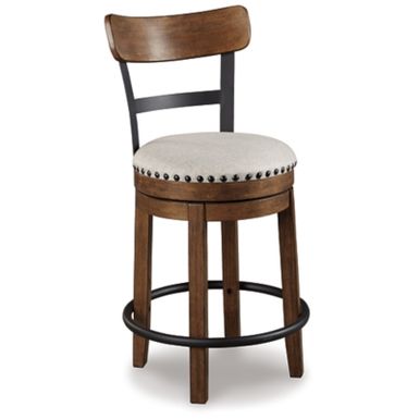 Brown Valebeck Upholstered Swivel Barstool (1/CN)