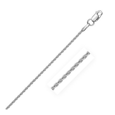 Sterling Silver Rhodium Plated Wheat Chain 1.3mm (18 Inch)