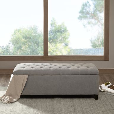 Mae Grey Upholstered Ottoman