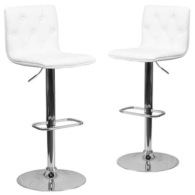 Alamont Home - Sammie Contemporary Vinyl Barstool (set of 2) - White