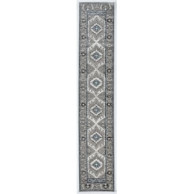 Vernell Gray And Blue 2X10 Area Rug