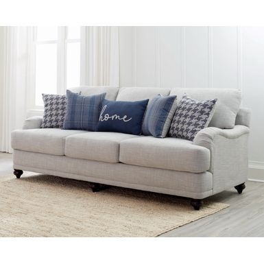 Gwen Recessed Arms Sofa Light Grey