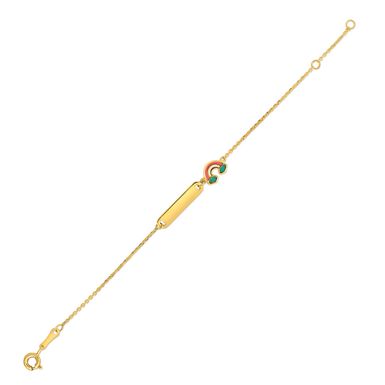 14k Yellow Gold Rainbow Childrens Bracelet