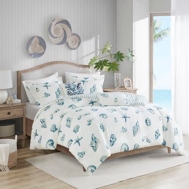 Blue Beach House 3 Piece Duvet Cover Set, King