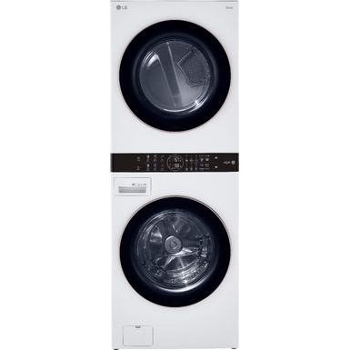 LG - 4.5 Cu. Ft. HE Smart Front Load Washer and 7.4 Cu. Ft. Electric Dryer WashTower with Built-In Intelligence - White