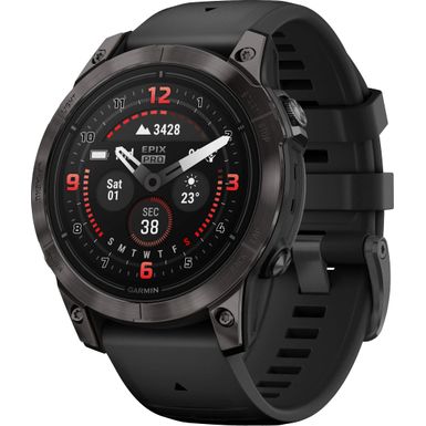 Garmin - epix Pro (Gen 2) Sapphire Edition 47mm Fiber-Reinforced Polymer - Carbon Gray DLC Titanium with Black Band