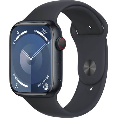 Apple Watch Series9 GPS + Cellular 45mm Aluminum Case with Midnight Sport Band (Small/Medium) - Midnight - (2023)