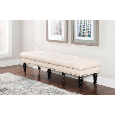 Sybil 62Inch Bench Natural Linen