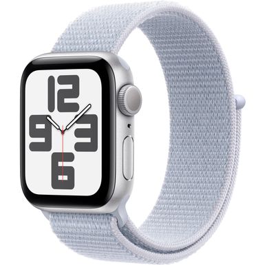 Apple Watch SE 2nd Generation (GPS) 40mm Aluminum Case with Blue Cloud Sport Loop - One Size - Silver