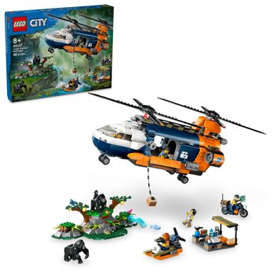 LEGO - City Jungle Explorer Helicopter at Base Camp Building Toy 60437