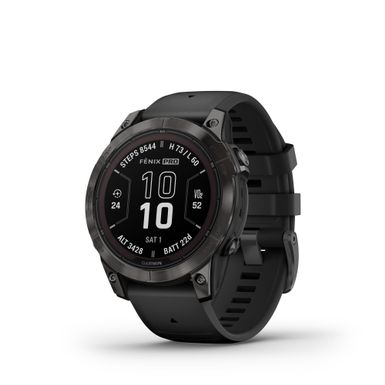 Garmin - fenix 7 Pro Smartwatch Sapphire Solar Ed Carbon Gray & Black Band