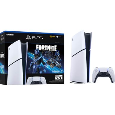 Sony - PlayStation 5 Slim Console Digital Edition - Fortnite Cobalt Star Bundle - White