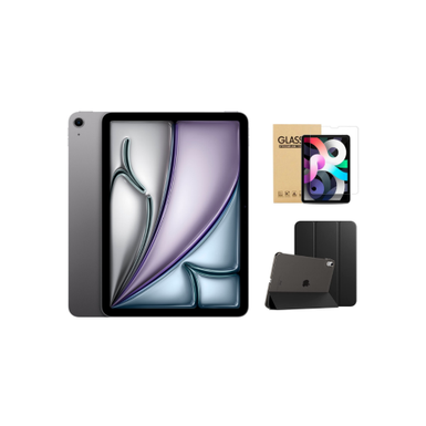 Apple - 11-inch iPad Air (Latest Model) M2 chip Wi-Fi 256GB - Space Gray With Black Case Bundle