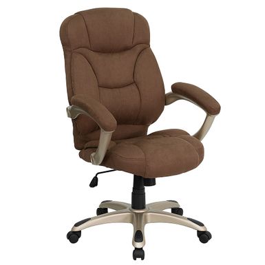 Alamont Home - Jessie Contemporary Fabric Swivel Office Chair - Brown Microfiber