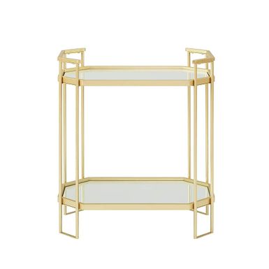 Walker Edison - Glam Mirrored Accent Table - Gold